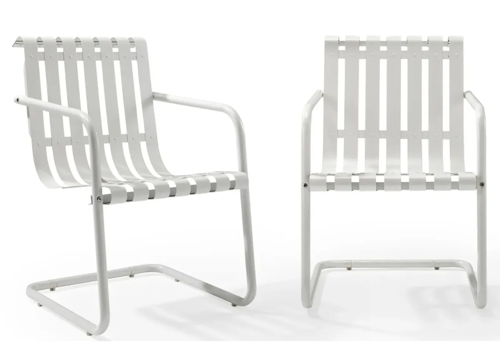 Crosley Furniture® Gracie 2-Piece White Satin Outdoor Metal Armchair Set