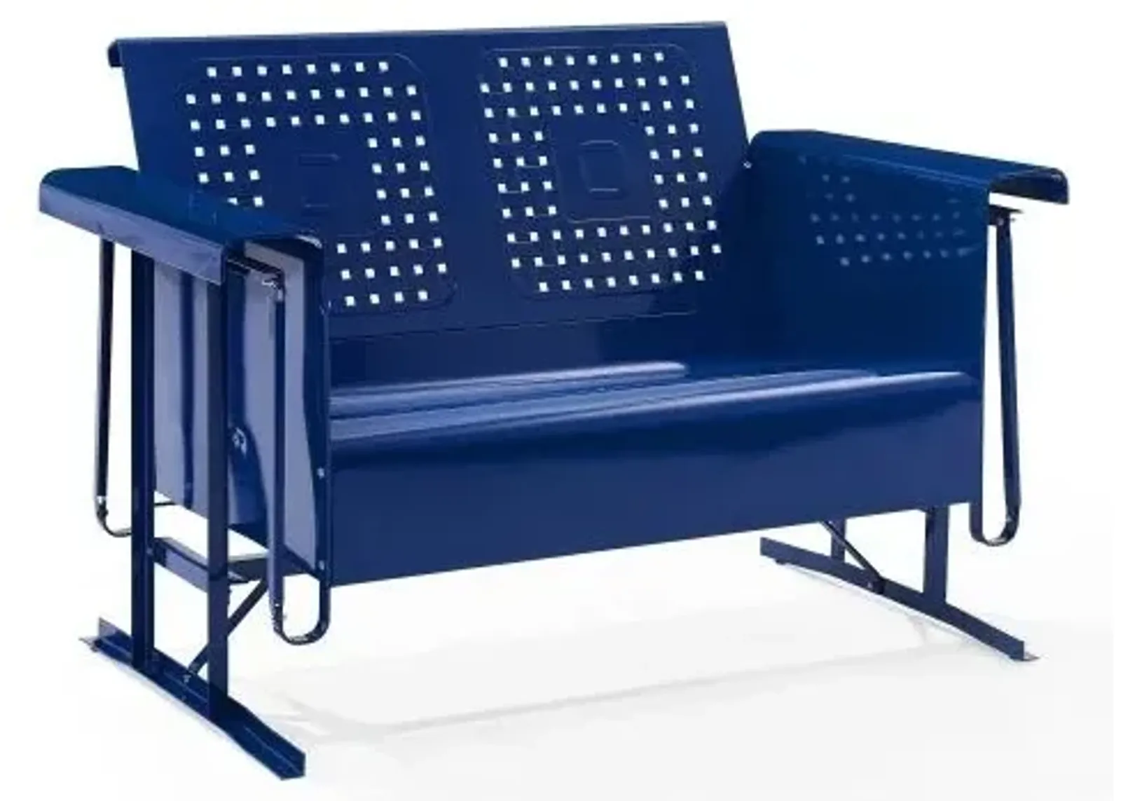 Crosley Furniture® Bates Navy Gloss Outdoor Metal Loveseat Glider