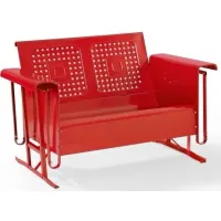 Crosley Furniture® Bates Bright Red Gloss Outdoor Metal Loveseat Glider