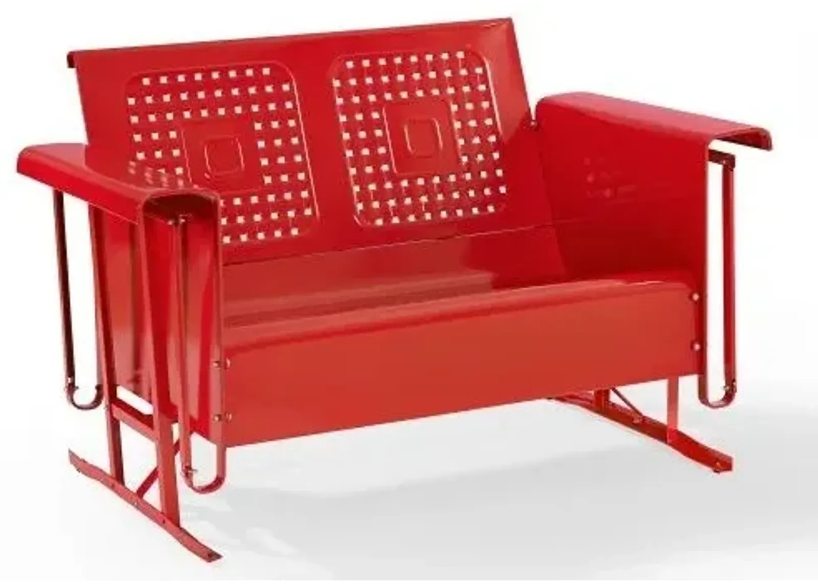 Crosley Furniture® Bates Bright Red Gloss Outdoor Metal Loveseat Glider