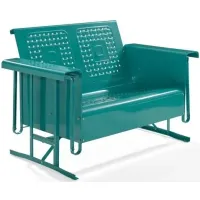 Crosley Furniture® Bates Turquoise Gloss Outdoor Metal Loveseat Glider