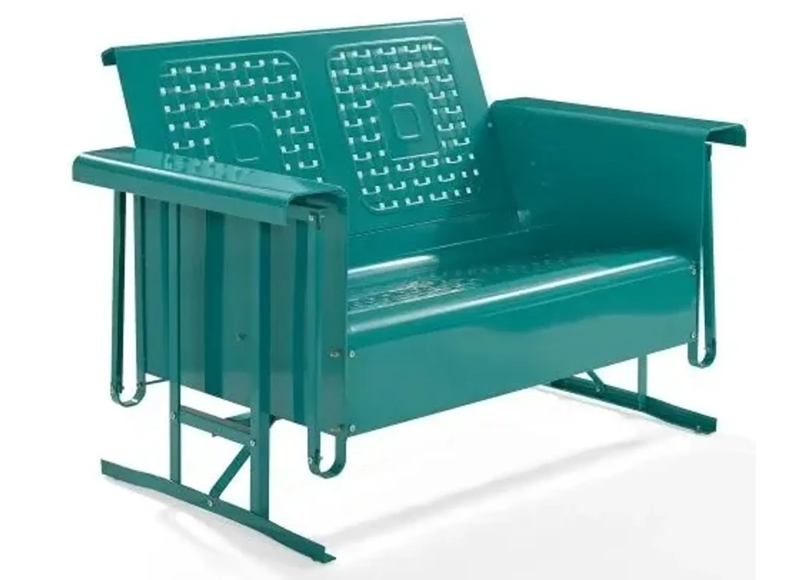 Crosley Furniture® Bates Turquoise Gloss Outdoor Metal Loveseat Glider