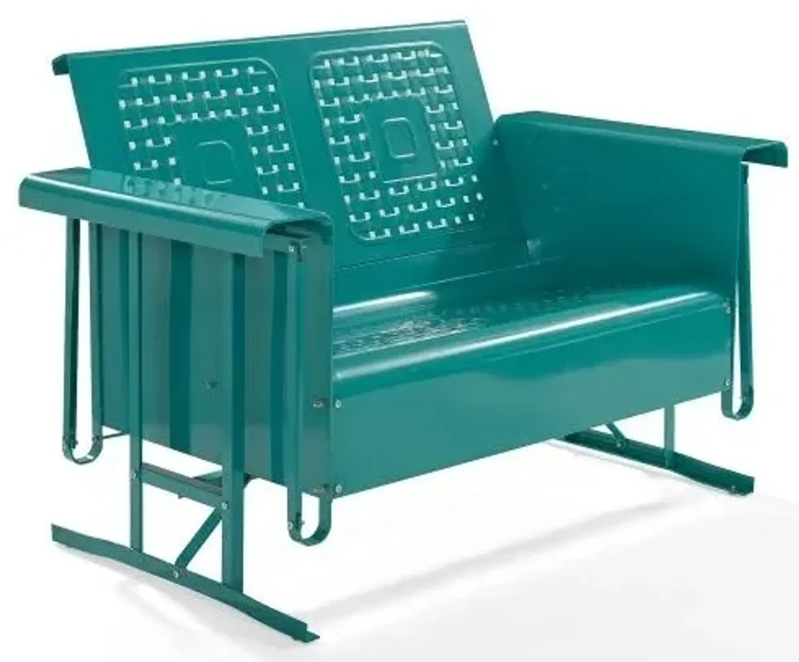 Crosley Furniture® Bates Turquoise Gloss Outdoor Metal Loveseat Glider