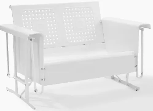 Crosley Furniture® Bates White Gloss Outdoor Metal Loveseat Glider
