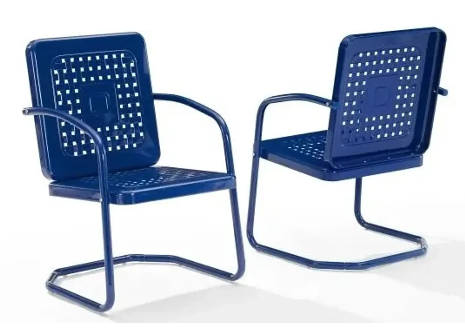 Crosley Furniture® Bates 2-Piece Navy Gloss Outdoor Metal Chair Set