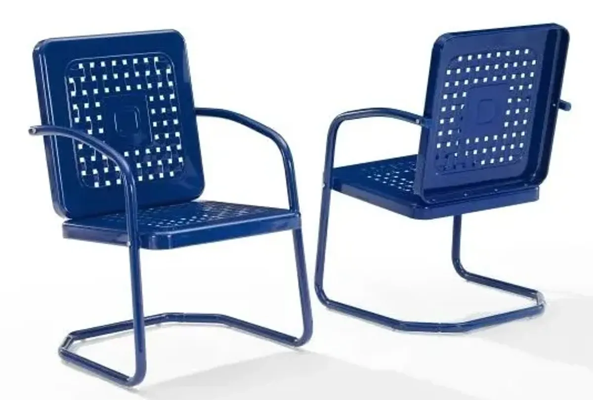 Crosley Furniture® Bates 2-Piece Navy Gloss Outdoor Metal Chair Set