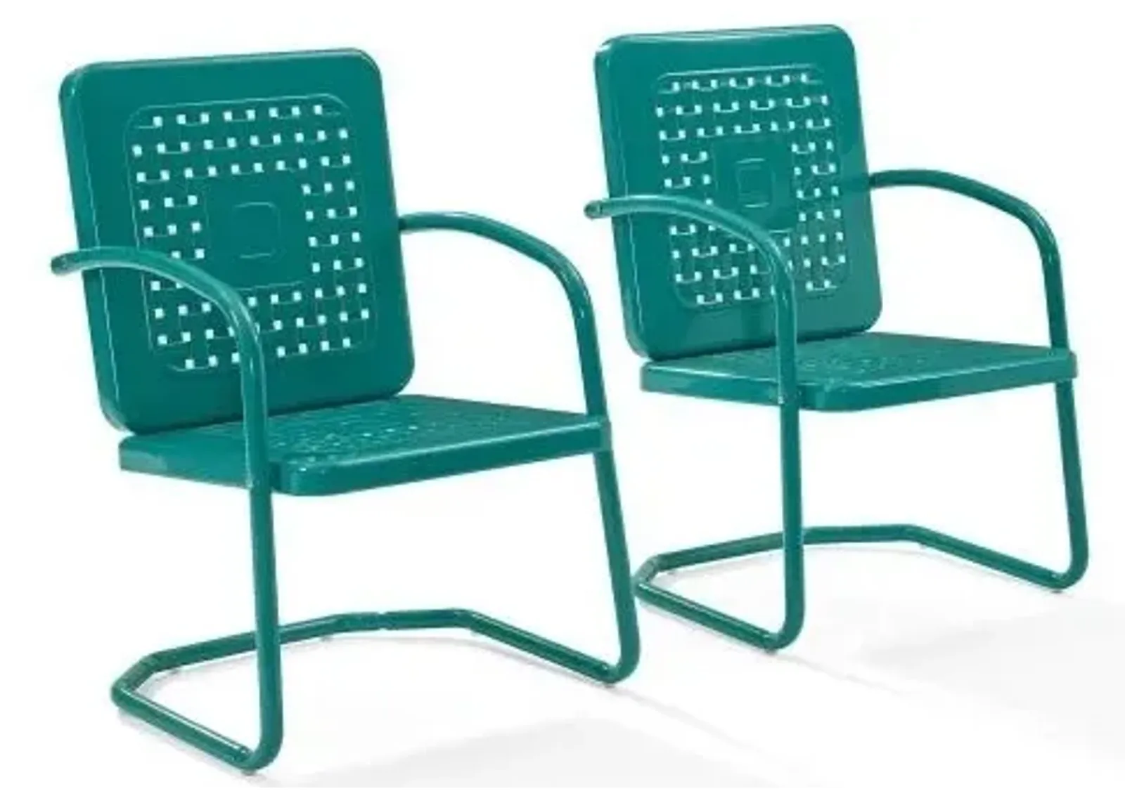 Crosley Furniture® Bates 2-Piece Turquoise Gloss Outdoor Metal Armchair Set