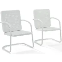 Crosley Furniture® Bates 2-Piece White Gloss Outdoor Metal Armchair Set