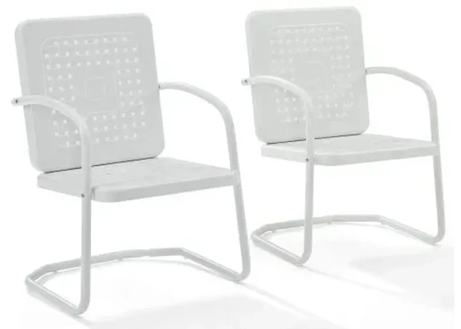 Crosley Furniture® Bates 2-Piece White Gloss Outdoor Metal Armchair Set