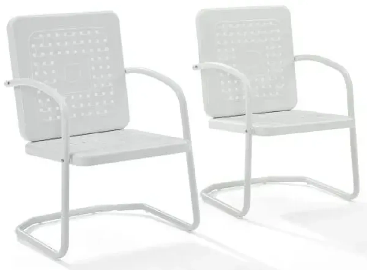 Crosley Furniture® Bates 2-Piece White Gloss Outdoor Metal Armchair Set