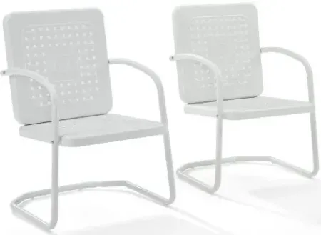 Crosley Furniture® Bates 2-Piece White Gloss Outdoor Metal Armchair Set