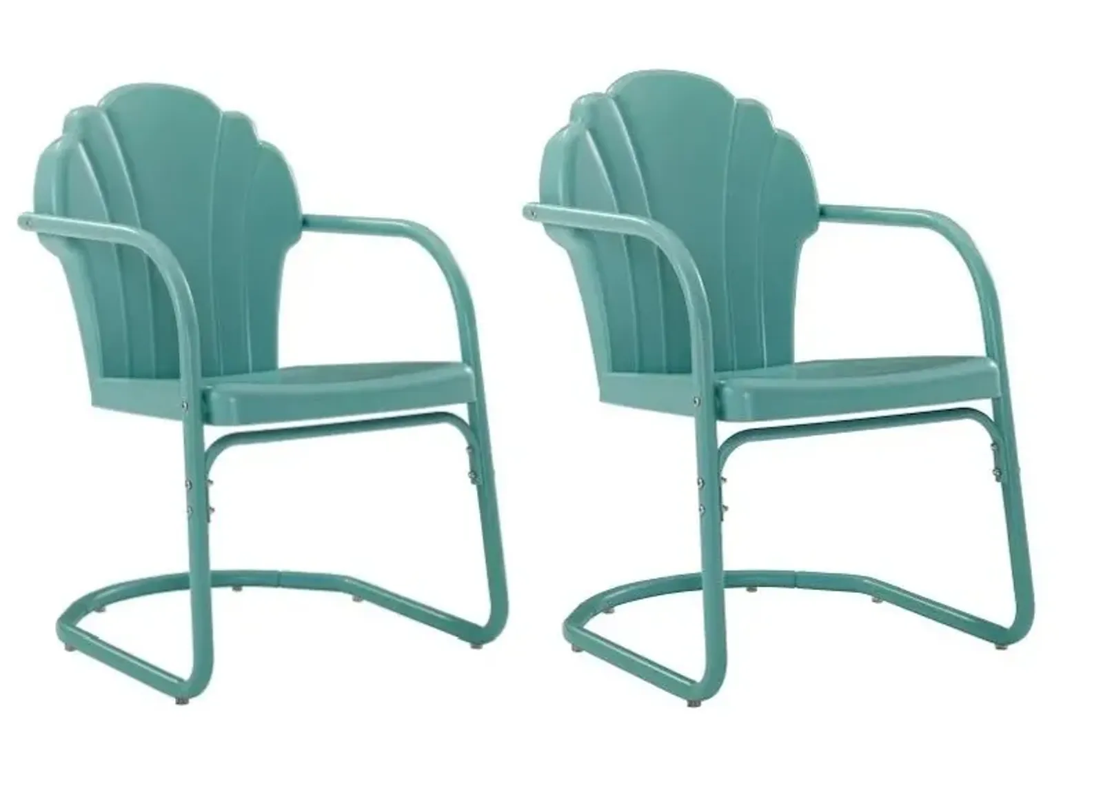 Crosley Furniture® Tulip 2-Piece Pastel Blue Satin Outdoor Metal Armchair Set