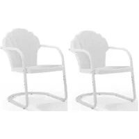Crosley Furniture® Tulip 2-Piece White Satin Outdoor Metal Armchair Set