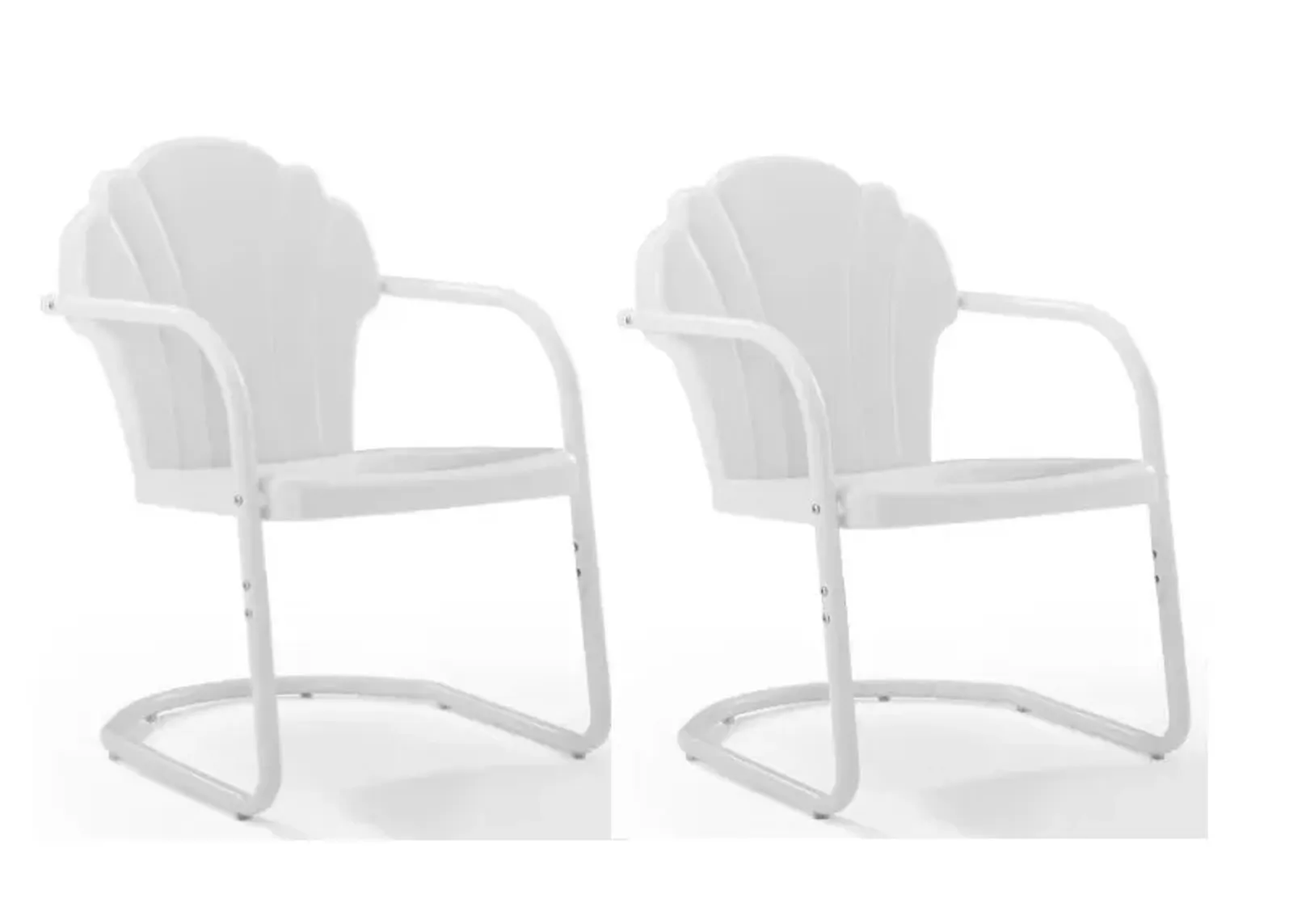 Crosley Furniture® Tulip 2-Piece White Satin Outdoor Metal Armchair Set