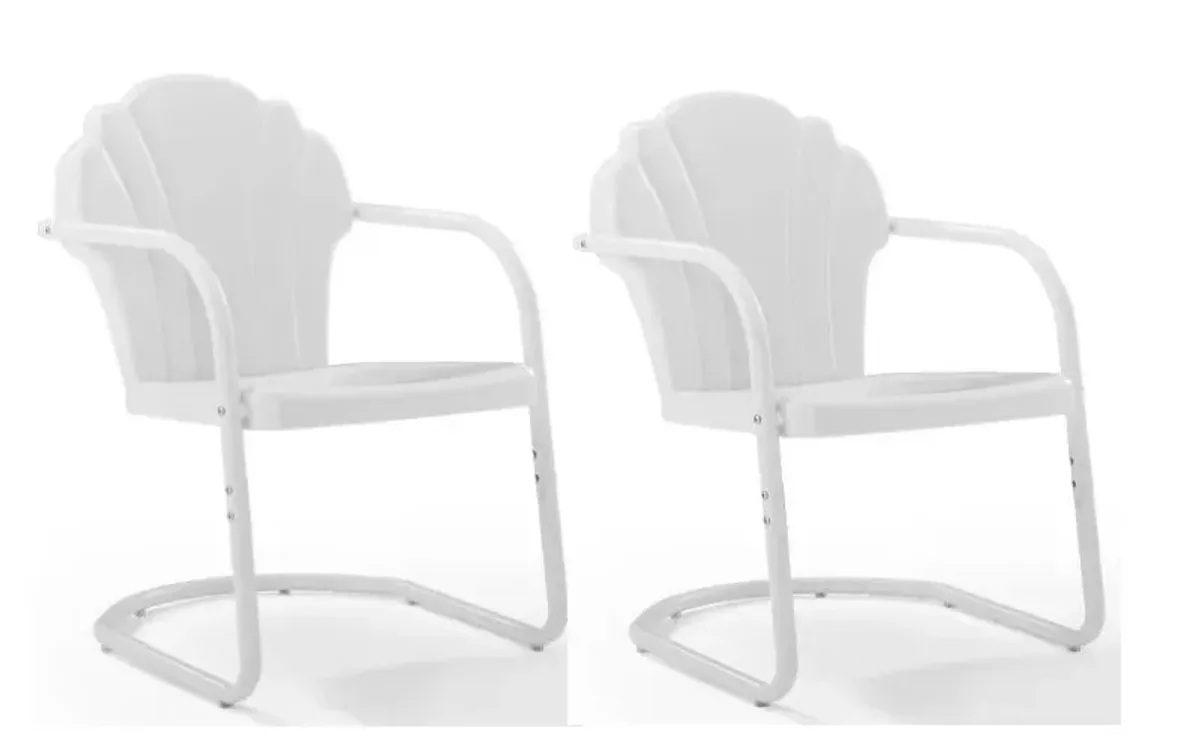 Crosley Furniture® Tulip 2-Piece White Satin Outdoor Metal Armchair Set