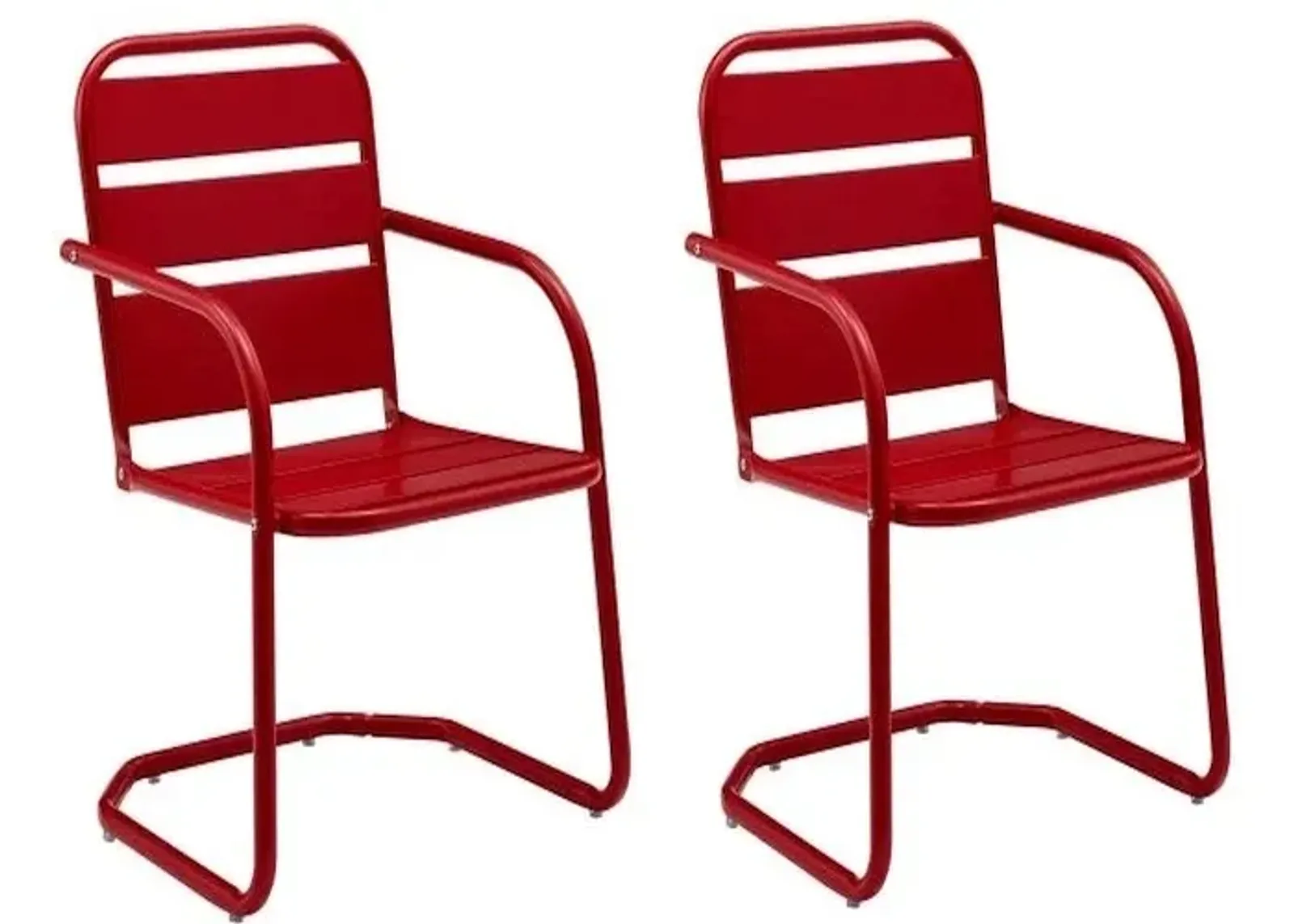 Crosley Furniture® Brighton 2-Piece Bright Red Gloss Outdoor Metal Armchair Set