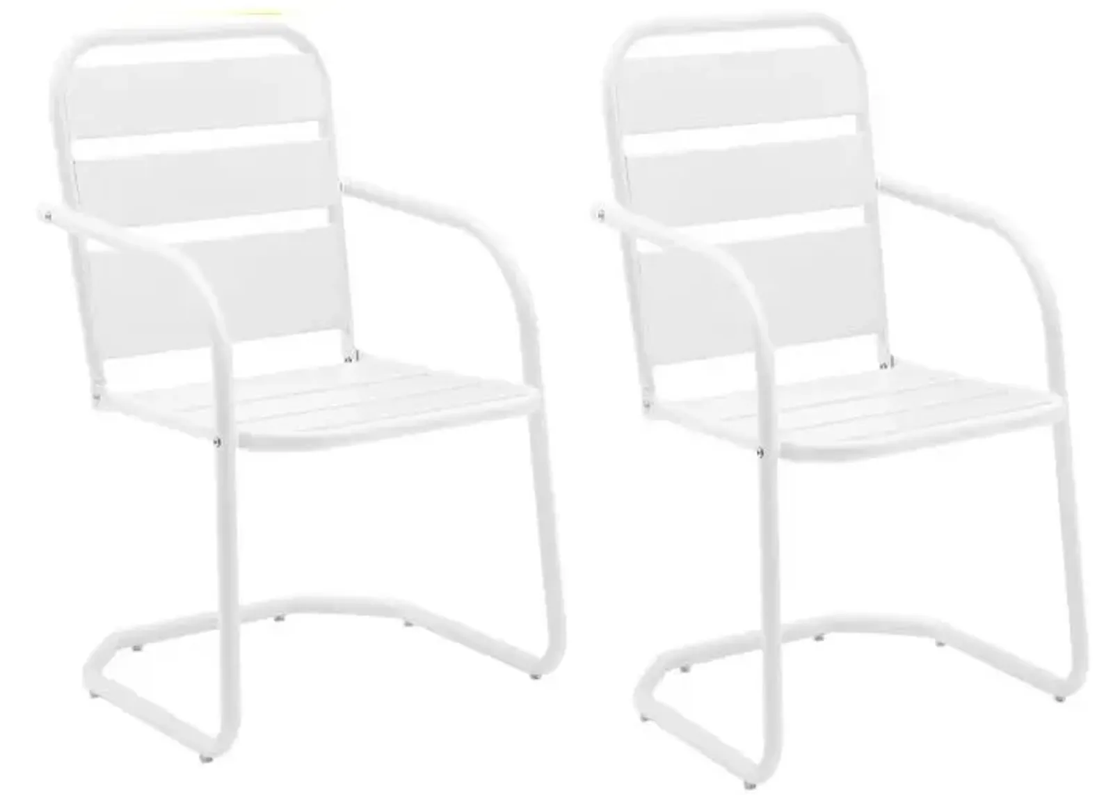 Crosley Furniture® Brighton 2-Piece White Gloss Outdoor Metal Armchair Set