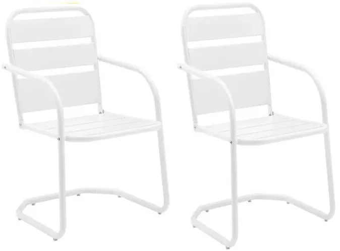 Crosley Furniture® Brighton 2-Piece White Gloss Outdoor Metal Armchair Set