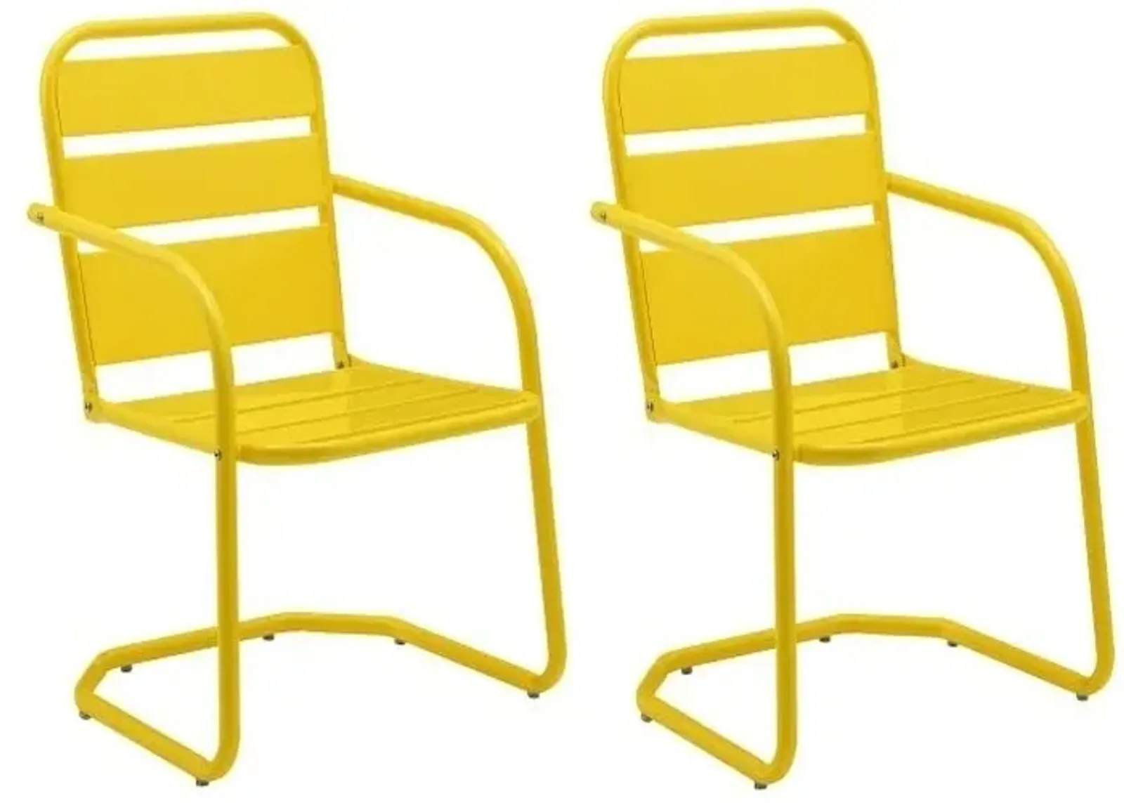 Crosley Furniture® Brighton 2-Piece Bright Yellow Gloss Outdoor Metal Armchair Set