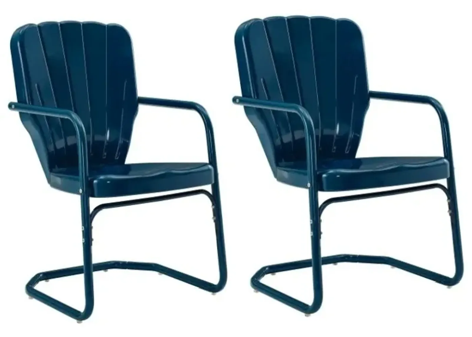 Crosley Furniture® Ridgeland 2-Piece Navy Gloss Outdoor Metal Armchair Set