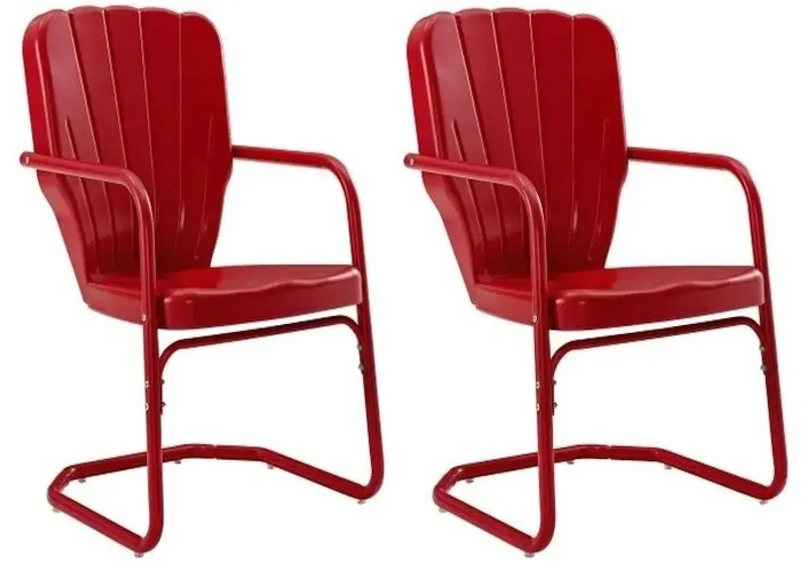 Crosley Furniture® Ridgeland 2-Piece Bright Red Gloss Outdoor Metal Armchair Set