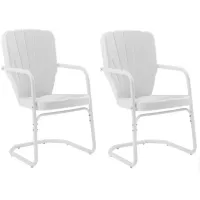Crosley Furniture® Ridgeland 2-Piece White Gloss Outdoor Metal Armchair Set