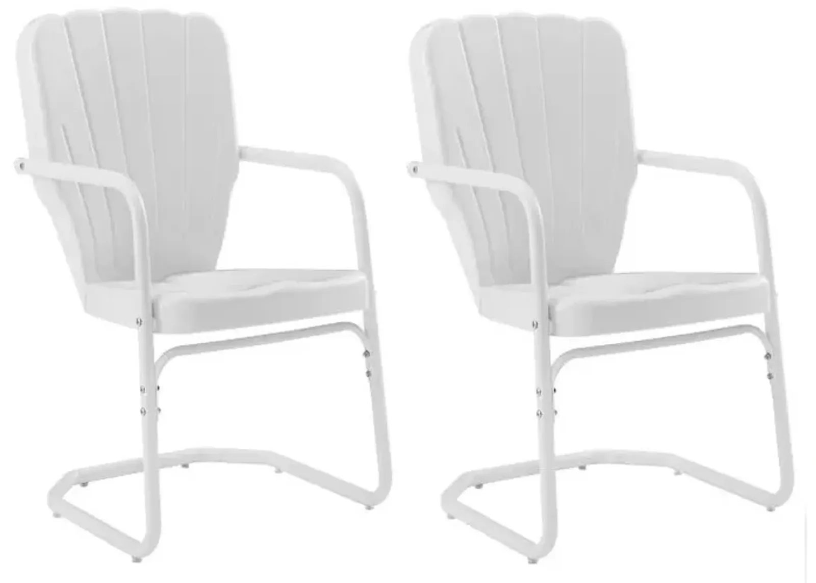 Crosley Furniture® Ridgeland 2-Piece White Gloss Outdoor Metal Armchair Set