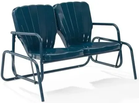 Crosley Furniture® Ridgeland Navy Gloss Outdoor Metal Loveseat Glider