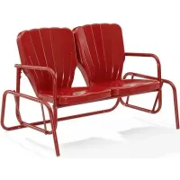 Crosley Furniture® Ridgeland Bright Red Gloss Outdoor Metal Loveseat Glider