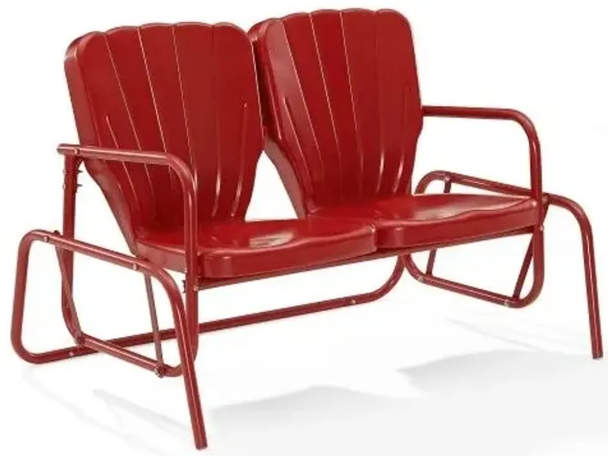 Crosley Furniture® Ridgeland Bright Red Gloss Outdoor Metal Loveseat Glider