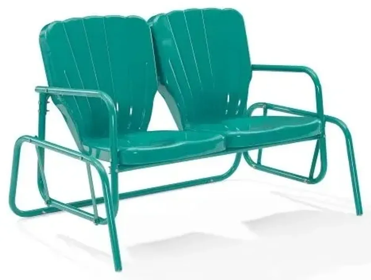 Crosley Furniture® Ridgeland Turquoise Gloss Outdoor Metal Loveseat Glider