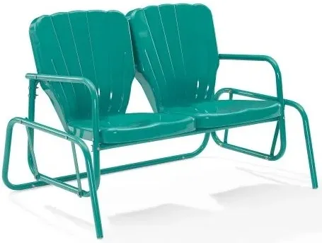 Crosley Furniture® Ridgeland Turquoise Gloss Outdoor Metal Loveseat Glider