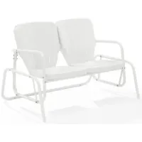 Crosley Furniture® Ridgeland White Gloss Outdoor Metal Loveseat Glider