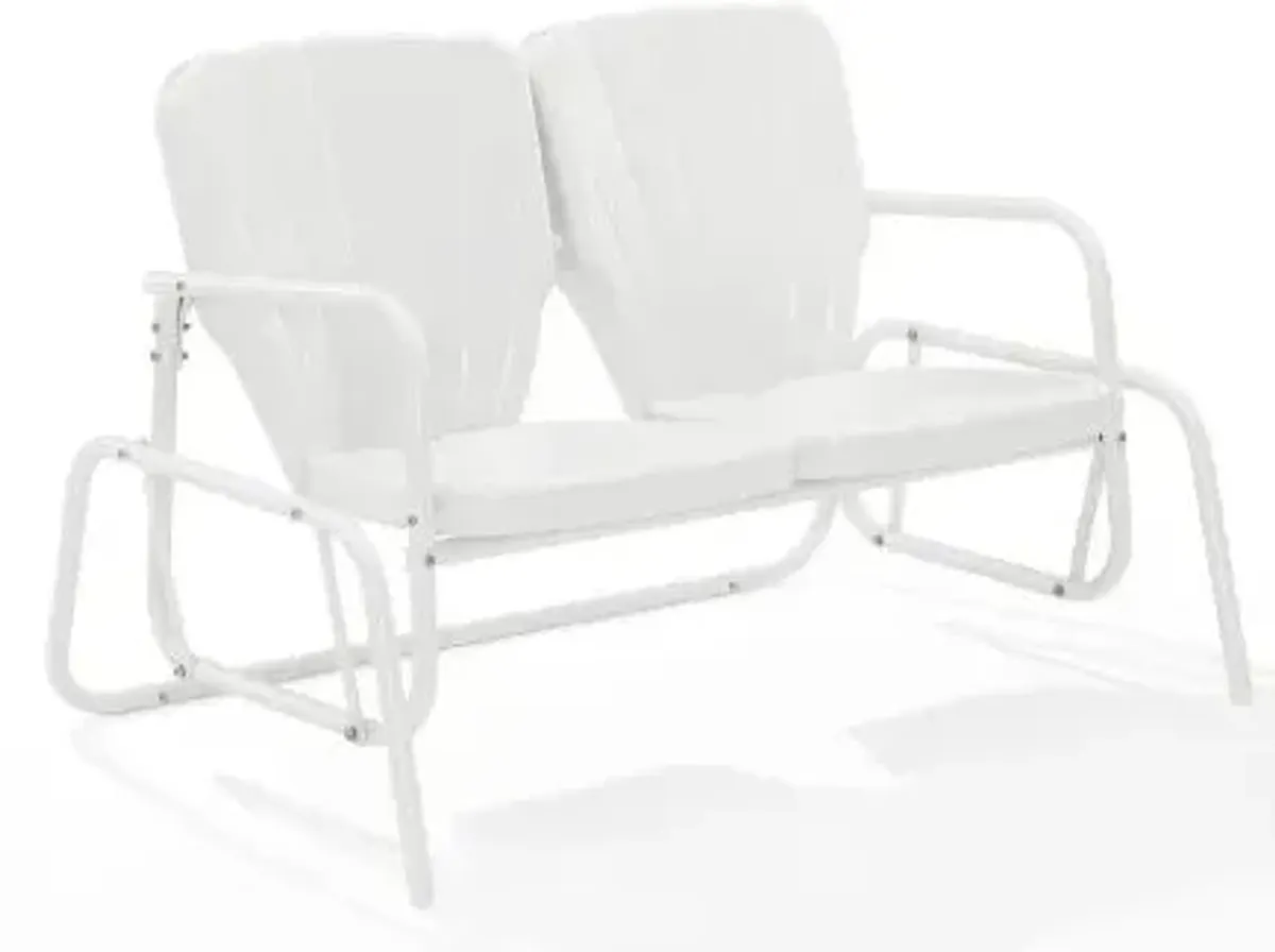 Crosley Furniture® Ridgeland White Gloss Outdoor Metal Loveseat Glider