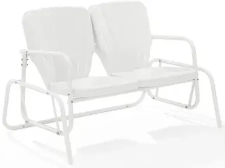 Crosley Furniture® Ridgeland White Gloss Outdoor Metal Loveseat Glider