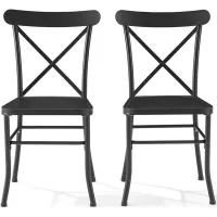 Crosley Furniture® Astrid 2-Piece Matte Black Indoor/Outdoor Dining Chair Set
