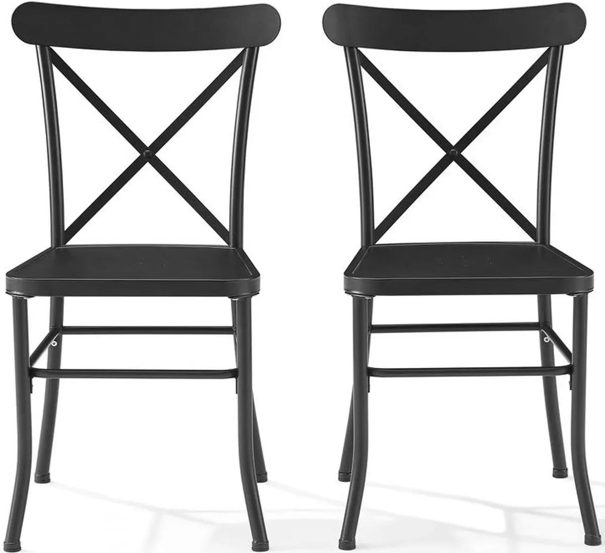 Crosley Furniture® Astrid 2-Piece Matte Black Indoor/Outdoor Dining Chair Set