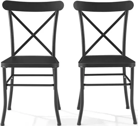 Crosley Furniture® Astrid 2-Piece Matte Black Indoor/Outdoor Dining Chair Set