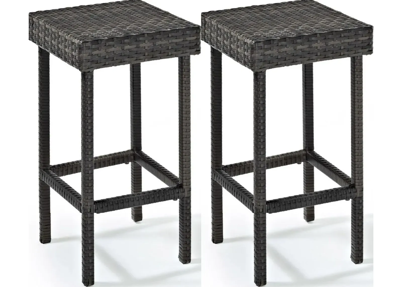 Crosley Furniture® Palm Harbor 2-Piece Weathered Gray Outdoor Wicker Counter Height Bar Stool Set