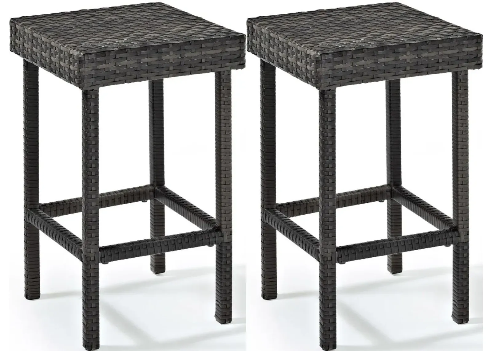 Crosley Furniture® Palm Harbor 2-Piece Weathered Gray Outdoor Wicker Bar Height Bar Stool Set