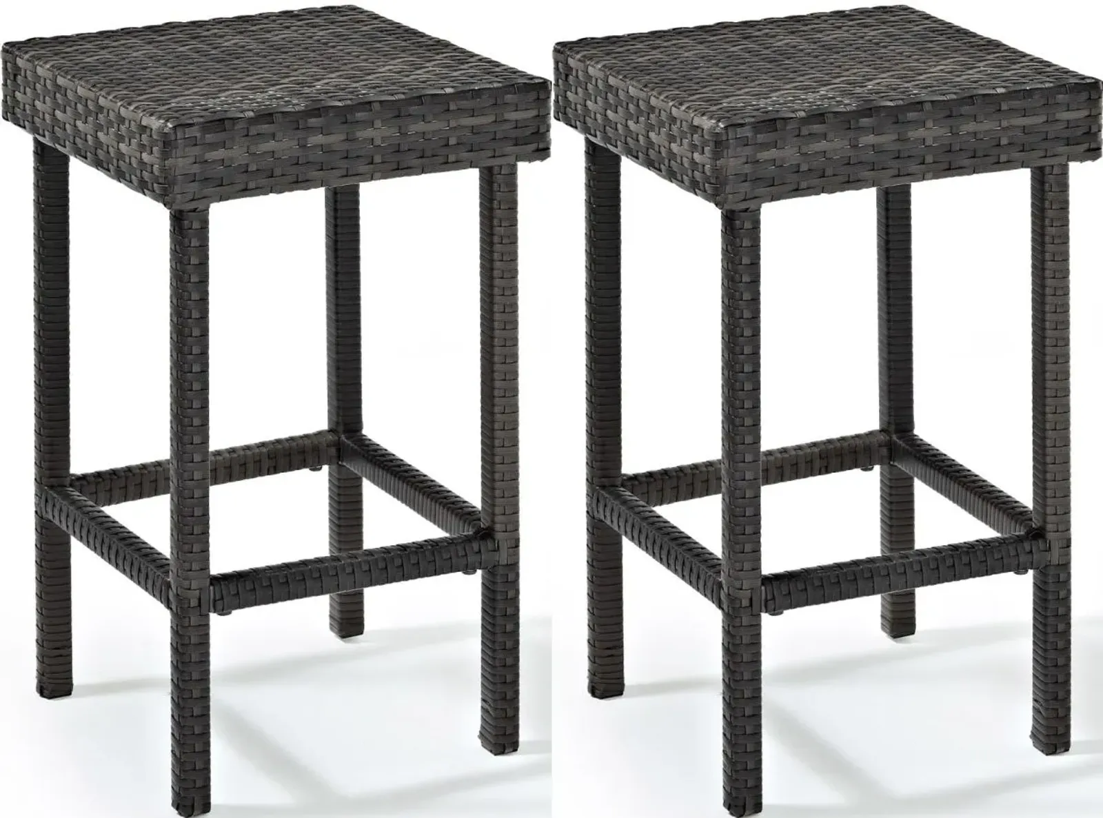 Crosley Furniture® Palm Harbor 2-Piece Weathered Gray Outdoor Wicker Bar Height Bar Stool Set