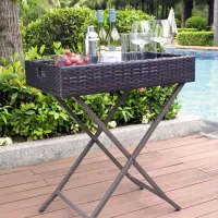 Crosley Furniture® Palm Harbor Brown Outdoor Wicker Butler Tray