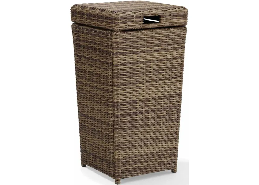 Crosley Furniture® Bradenton Weathered Brown Outdoor Trash Can