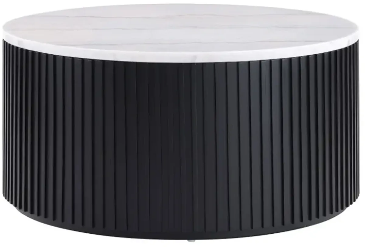 Steve Silver Co. Colvin White Coffee Table with Black Base