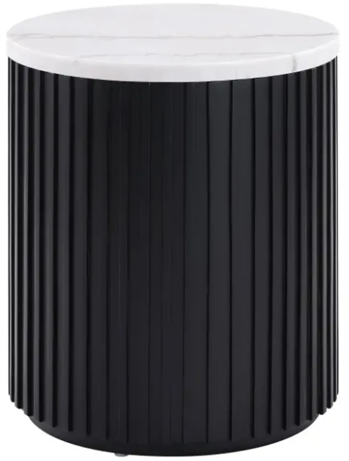 Steve Silver Co. Colvin White End Table with Black Base