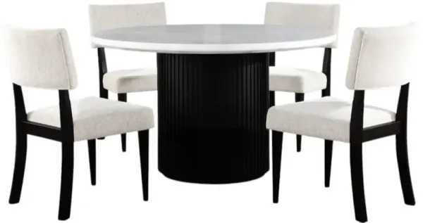 Steve Silver Co. Colvin 5-Piece Black/White Dining Table Set