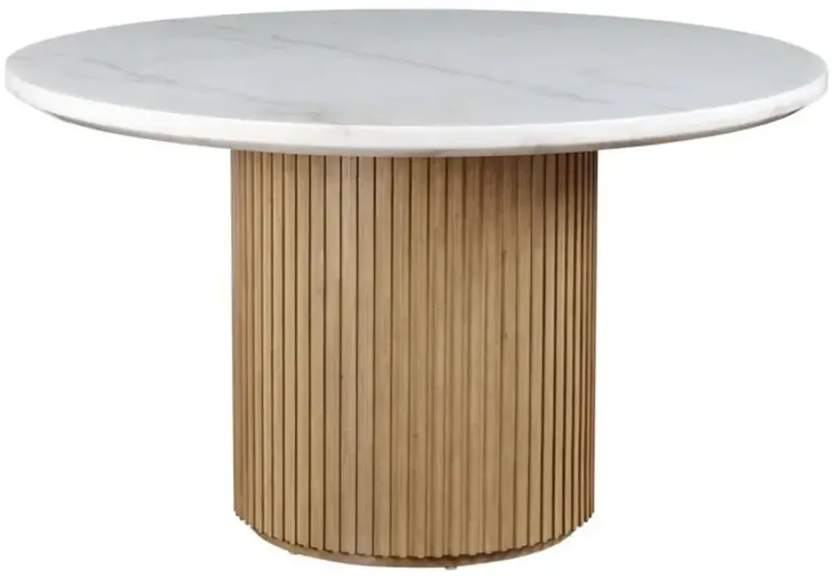 Steve Silver Co. Colvin 5-Piece White Dining Set with Toffee Base