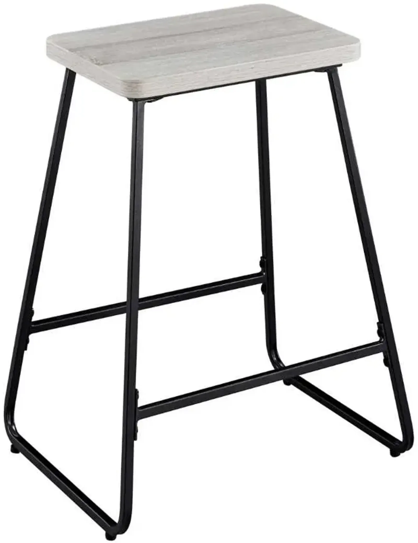 Steve Silver Co. Carson 2-Piece Black/Weathered Driftwood Counter Stool Set