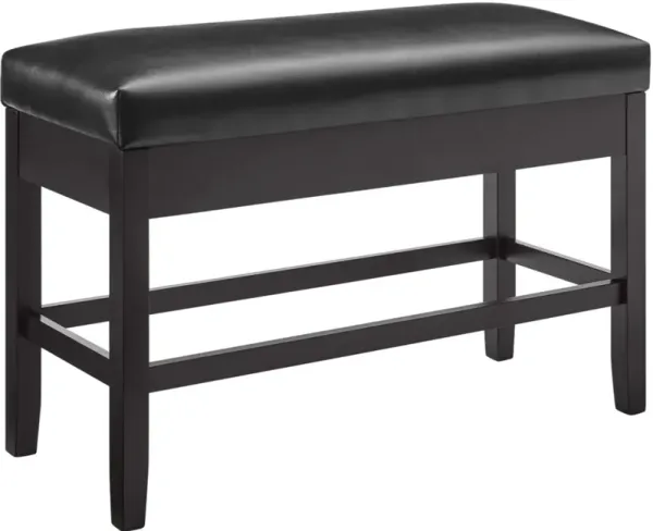Steve Silver Co. Carrara Black/Ebony Upholstered Storage Counter Bench