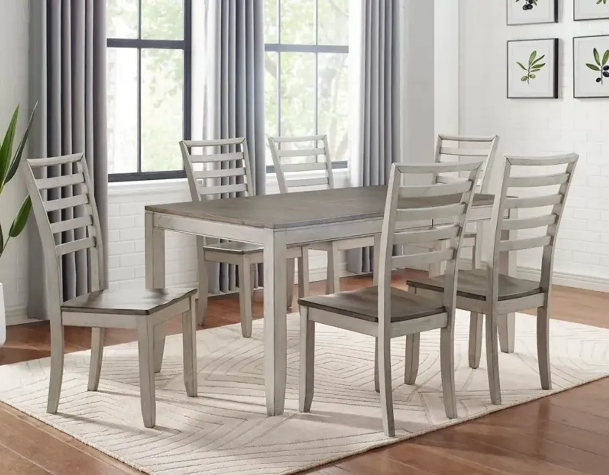 Steve Silver Co. Abacus 7-Piece Smoky Alabaster/Smoky Honey Dining Set